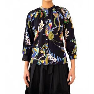 NEW BANJANAN leonie long sleeve top in black